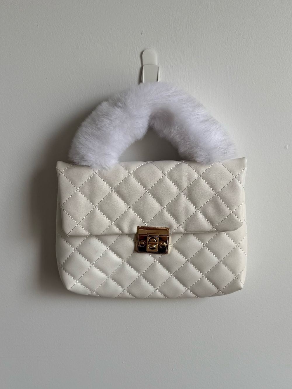 Small Quilted Top-Handle Flap Bag